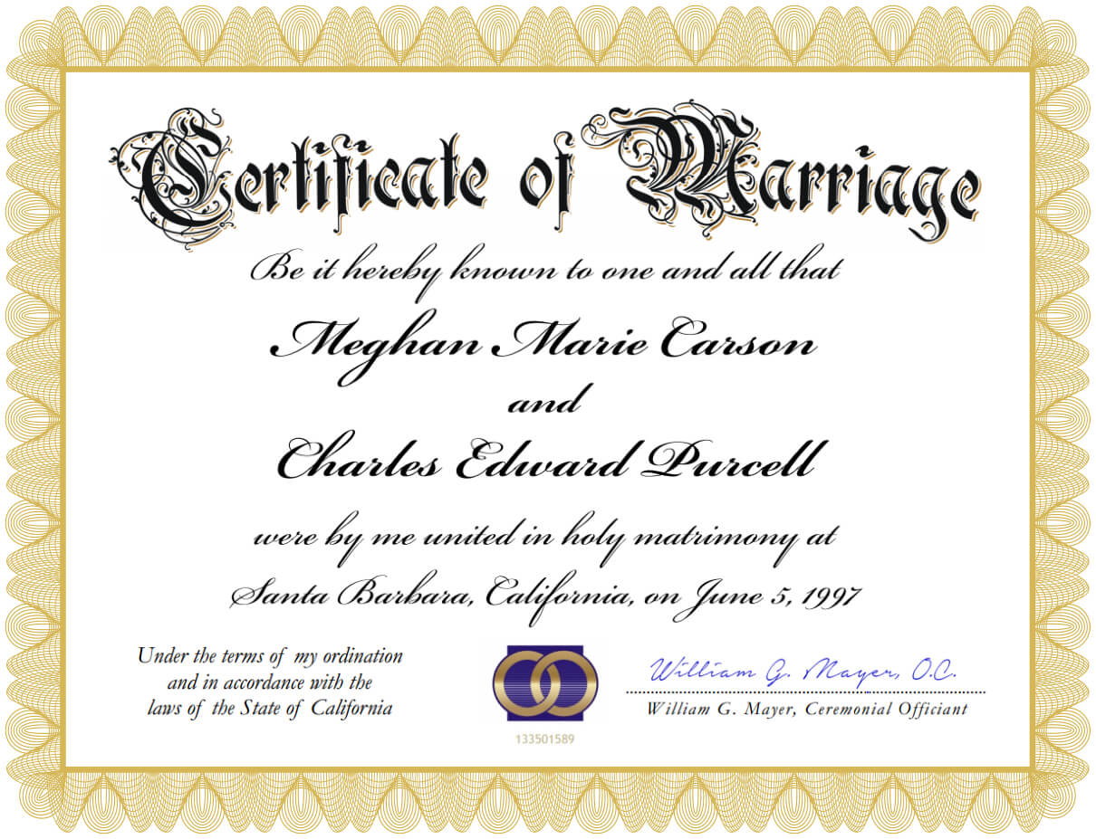 Marriage Certificate Sample – Barati.ald2014 With Regard To Blank Marriage Certificate Template