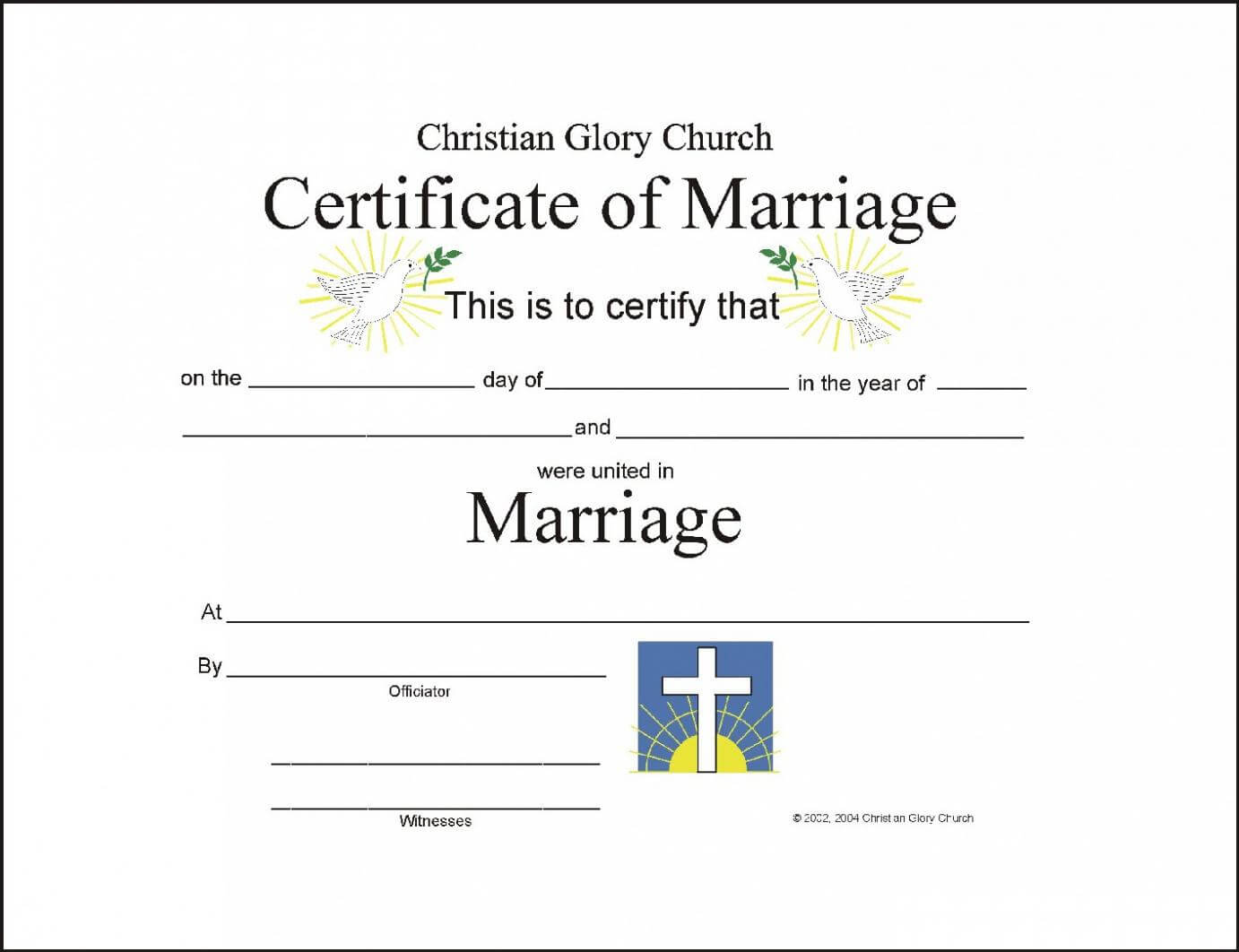 Marriage Certificate Template – Certificate Templates In Blank Marriage Certificate Template