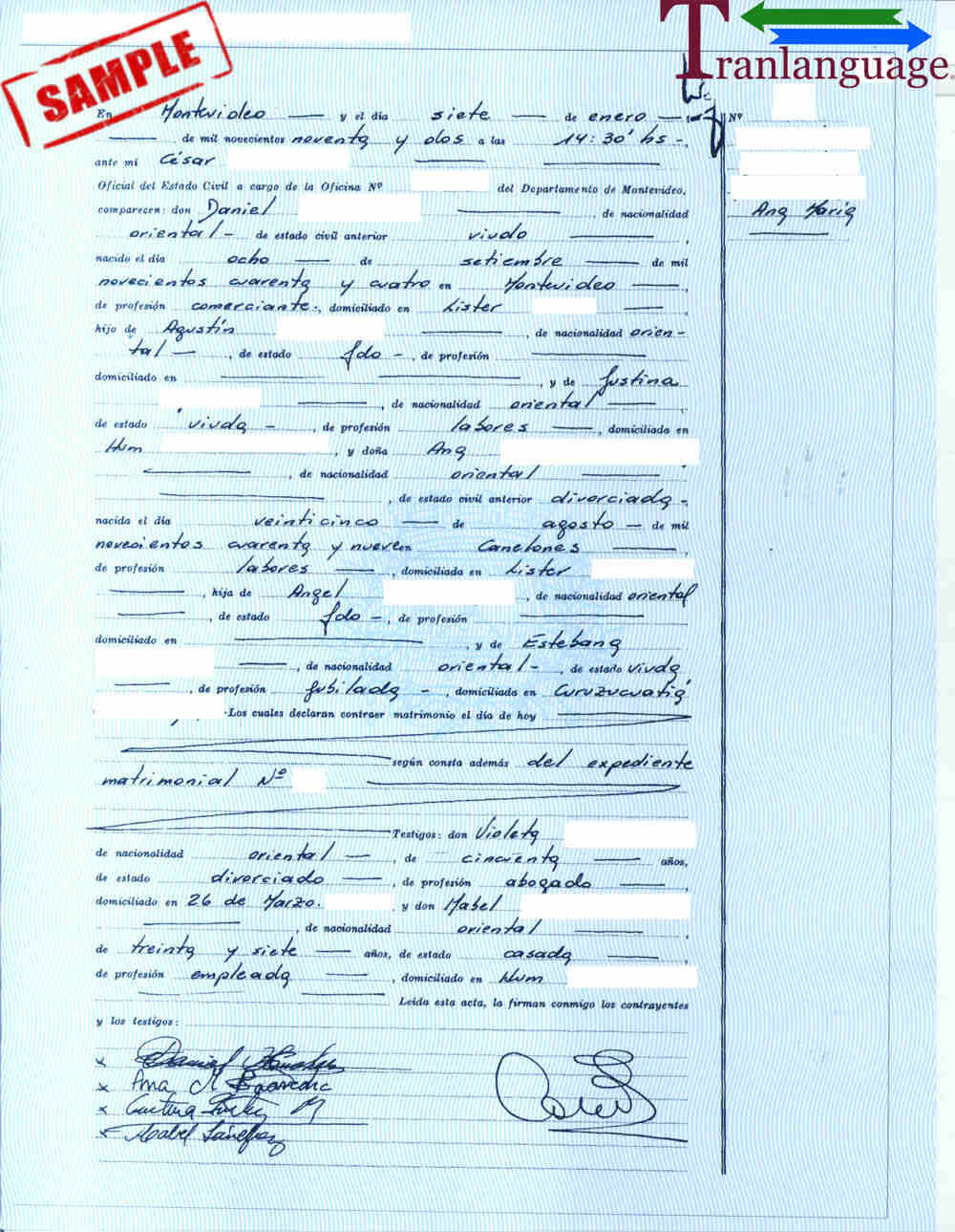 Marriage Certificate Uruguay With Uscis Birth Certificate Translation
