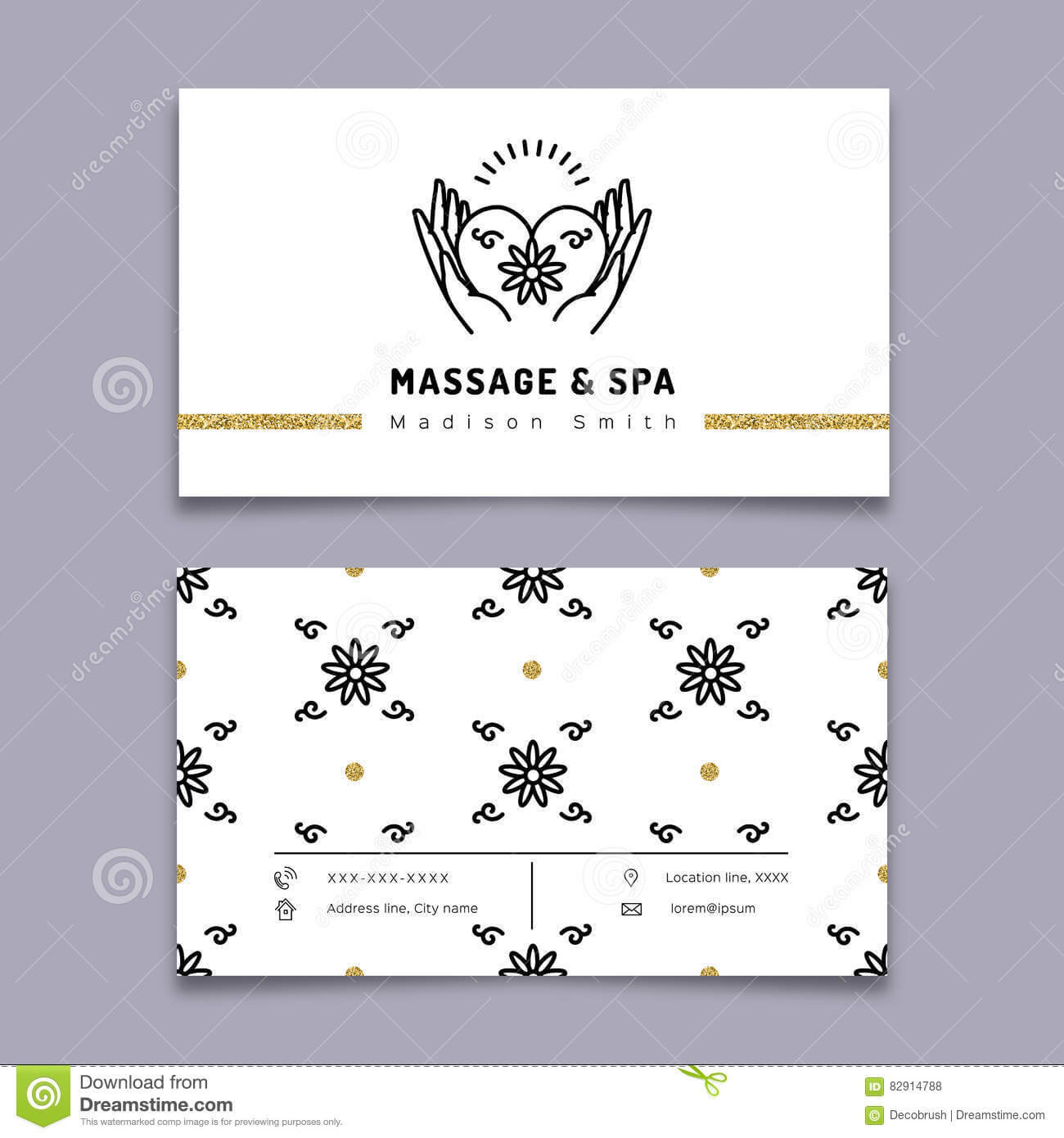 Massage And Spa Therapy Business Card Template, Trendy Line Regarding Massage Therapy Business Card Templates