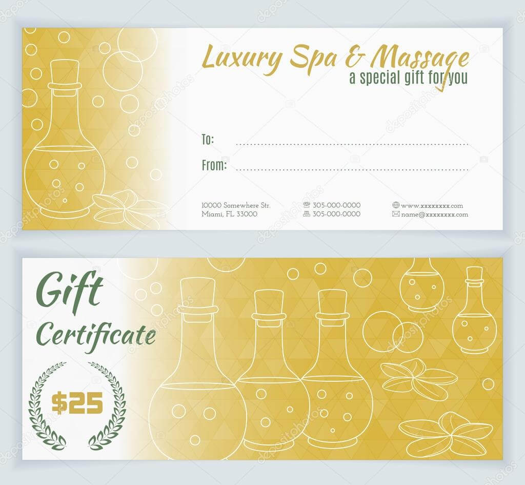 Massage Certificate Template | Spa, Massage Gift Certificate Throughout Spa Day Gift Certificate Template