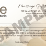 Massage Gift Certificate Sample – Elite Salon Spa Studio Within Salon Gift Certificate Template