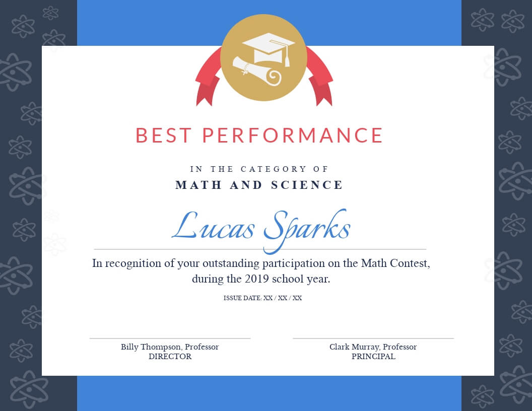 Math Contest – Certificate Template – Visme Within Math Certificate Template