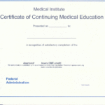 Medical Assistant Certificate – Certificate Templates Inside Continuing Education Certificate Template