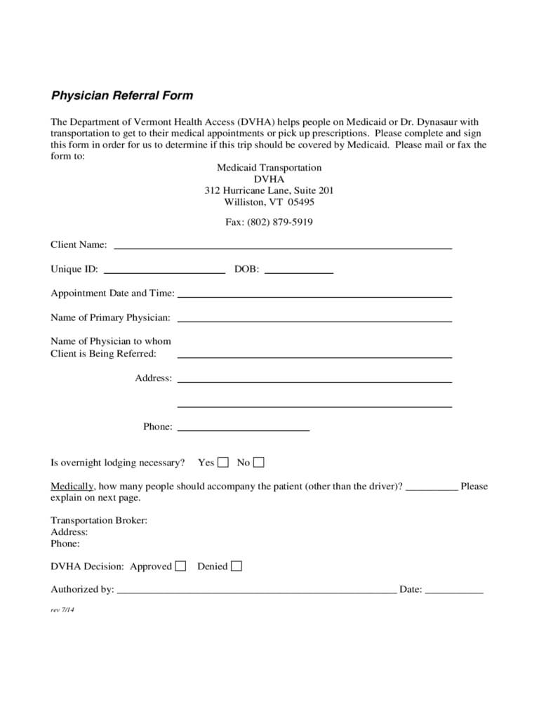 Medical Referral Form – 2 Free Templates In Pdf, Word, Excel With Regard To Referral Certificate Template