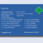 Medipal – Medical Emergency Card Shows Prescription Details Inside Medical Alert Wallet Card Template