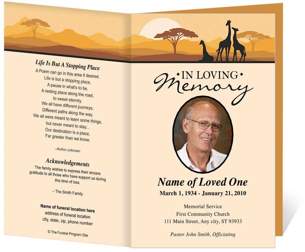 Memorial Program Templates | Funeral Program Templates Regarding Memorial Cards For Funeral Template Free