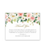 Memorial Thank You Card Template For Funerals Blush Template Throughout Sympathy Thank You Card Template