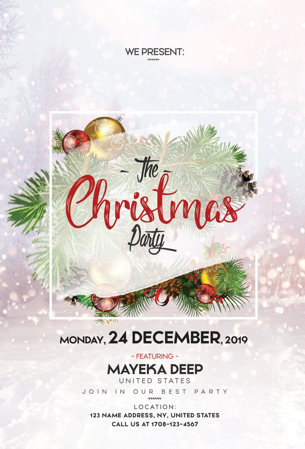 Merry Christmas Free Psd Flyer Template | Freebiedesign Throughout Christmas Brochure Templates Free