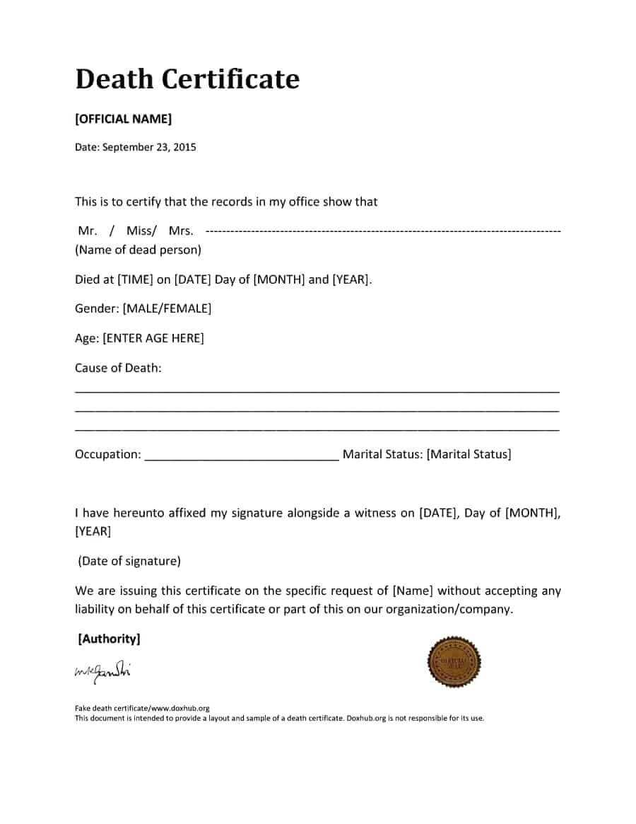 mexican death certificate translation template Sample Professional