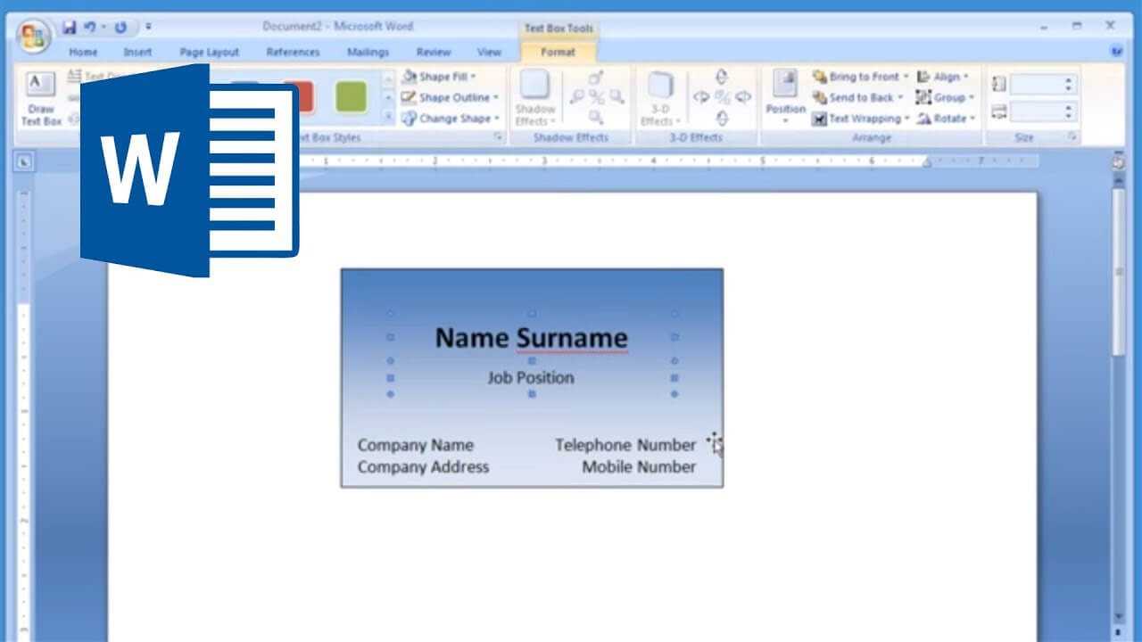 Microsoft Word – How To Make And Print Business Card 1/2 Regarding Front And Back Business Card Template Word