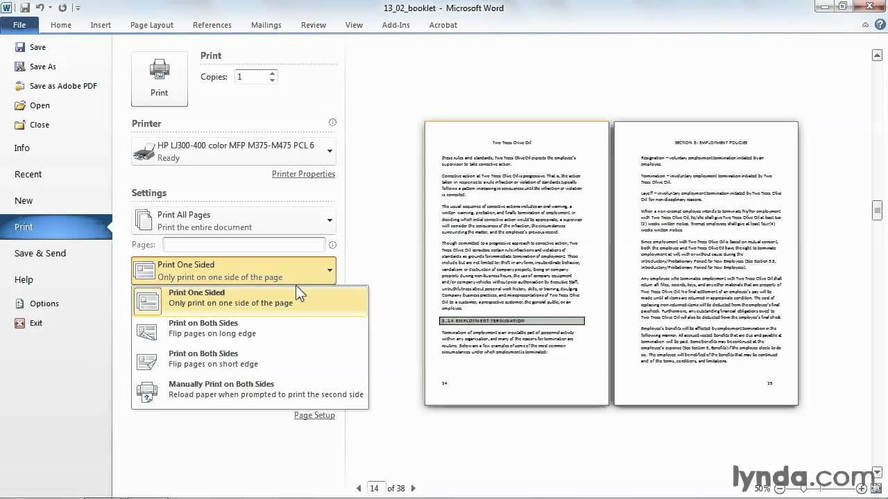 Microsoft Word Tutorial: How To Print A Booklet | Lynda Pertaining To Word 2013 Brochure Template