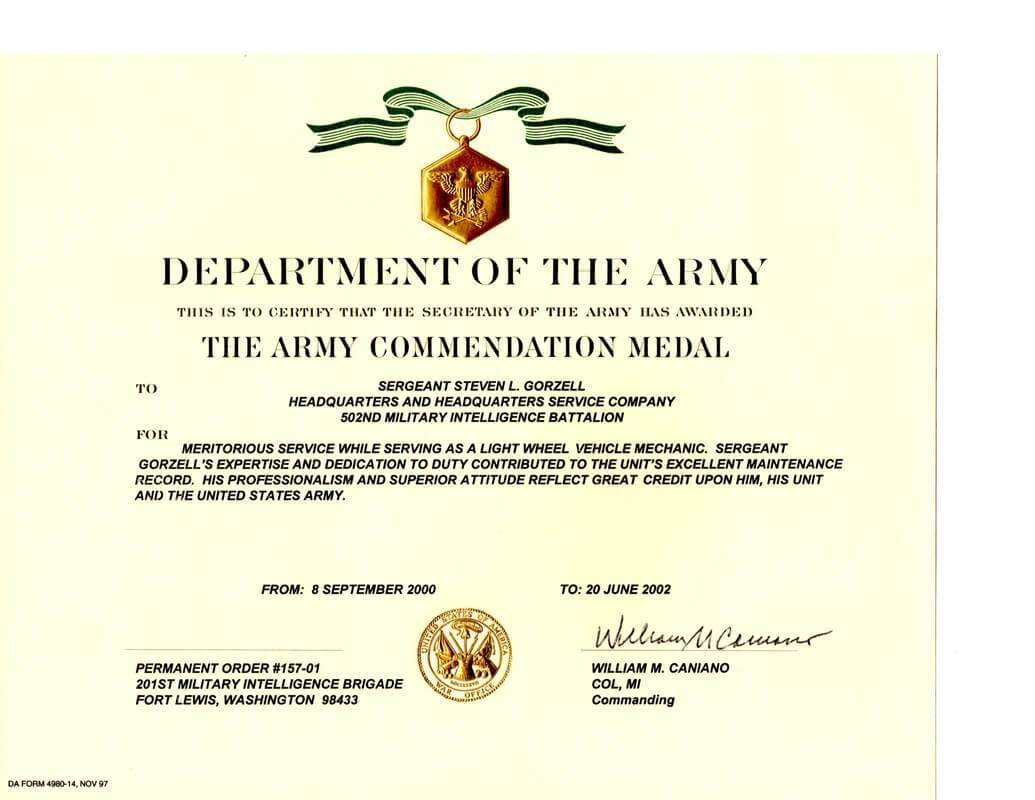Military Certificates | Template Within Army Good Conduct Medal Certificate Template