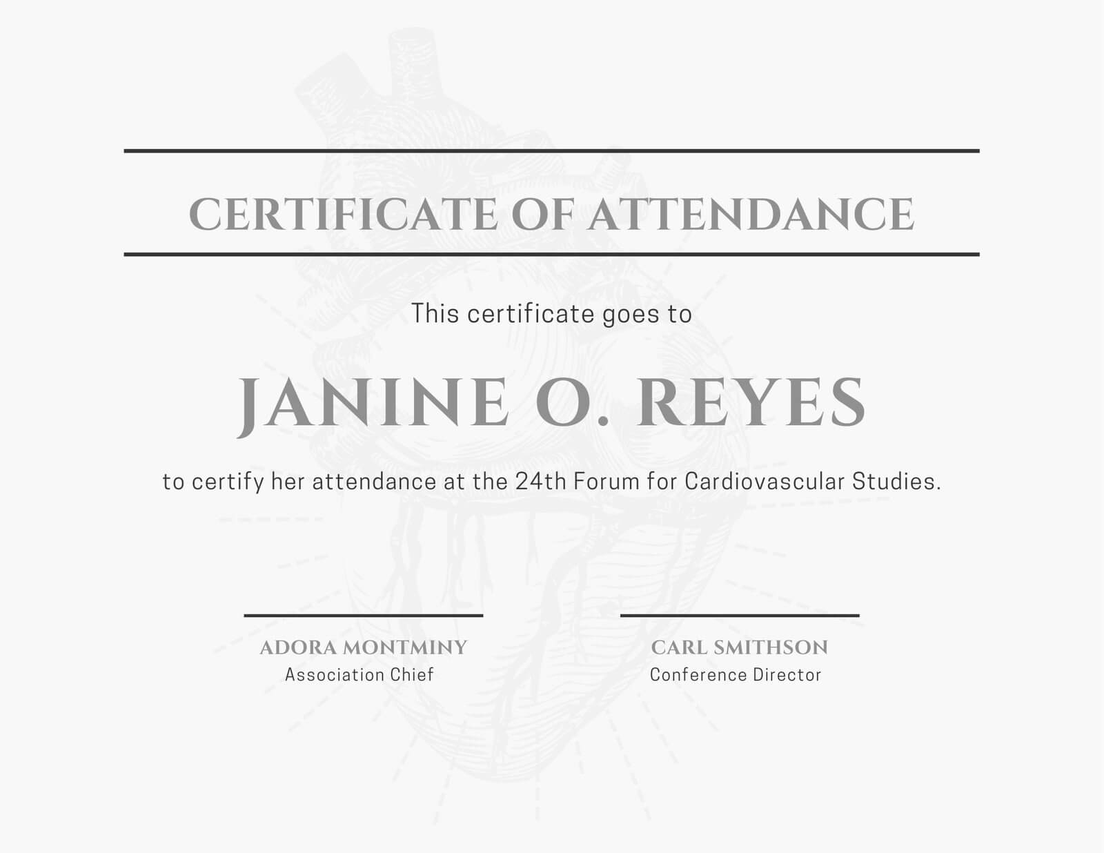 Minimalist Conference Attendance Certificate - Templates Throughout Certificate Of Attendance Conference Template