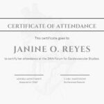 Minimalist Conference Attendance Certificate – Templates Throughout Conference Certificate Of Attendance Template