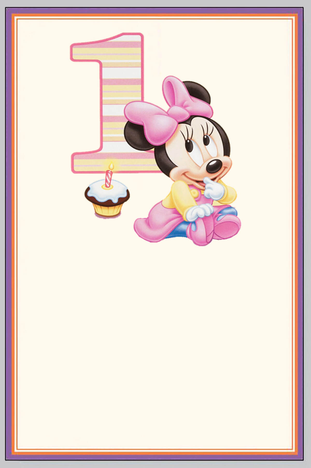 Minnie Mouse First Birthday Invitation Card | Invitations Online Inside Minnie Mouse Card Templates