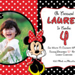 Minnie Mouse Photo Invitation Card Template Within Minnie Mouse Card Templates