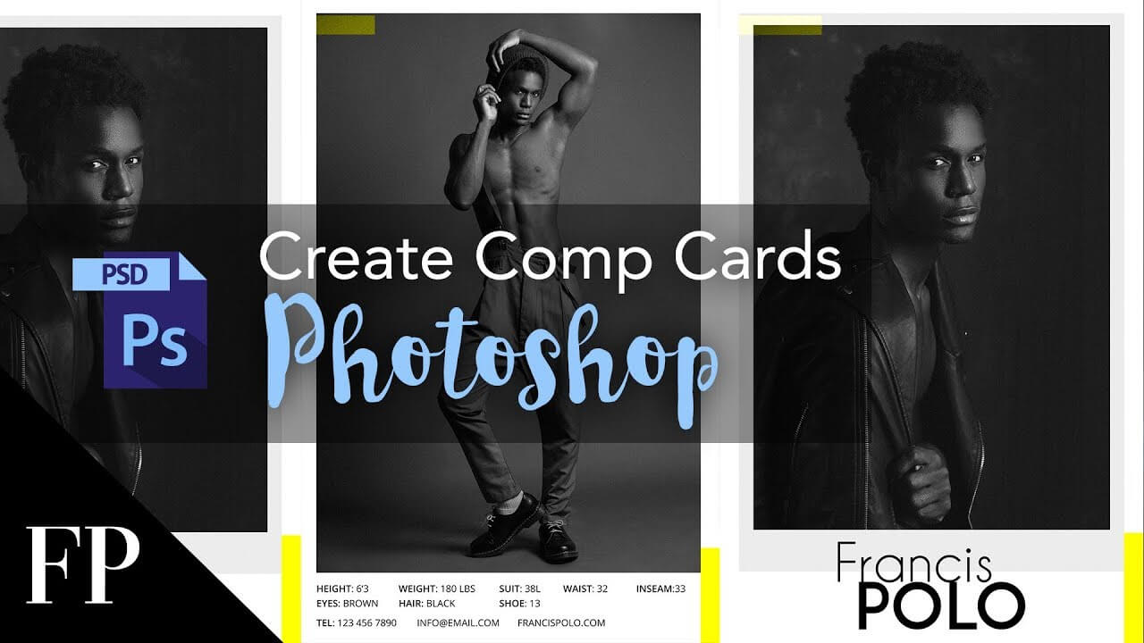 Model Comp Card With Adobe Photoshop + Free Template For Download Comp Card Template