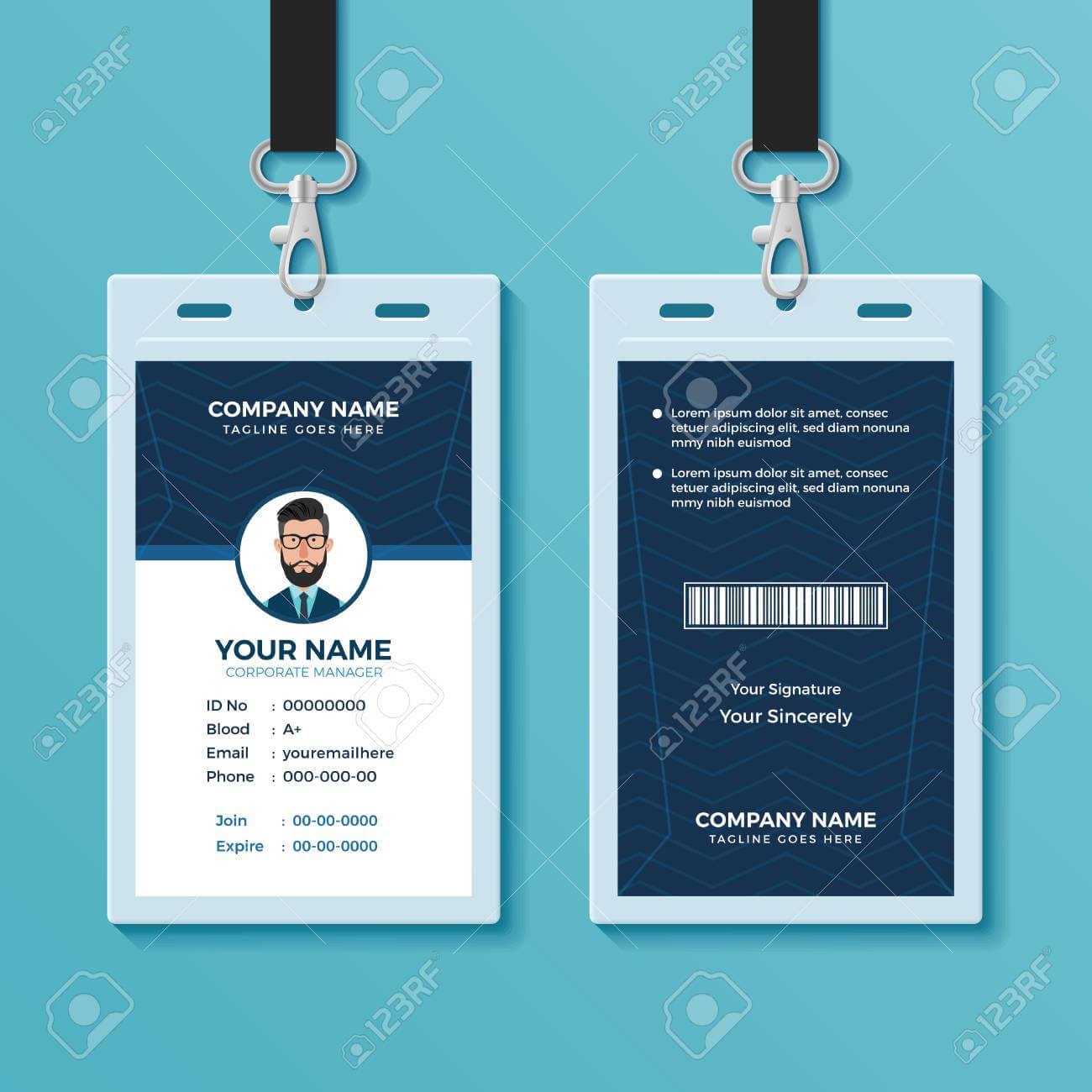 Modern And Clean Id Card Design Template Throughout Portrait Id Card Template