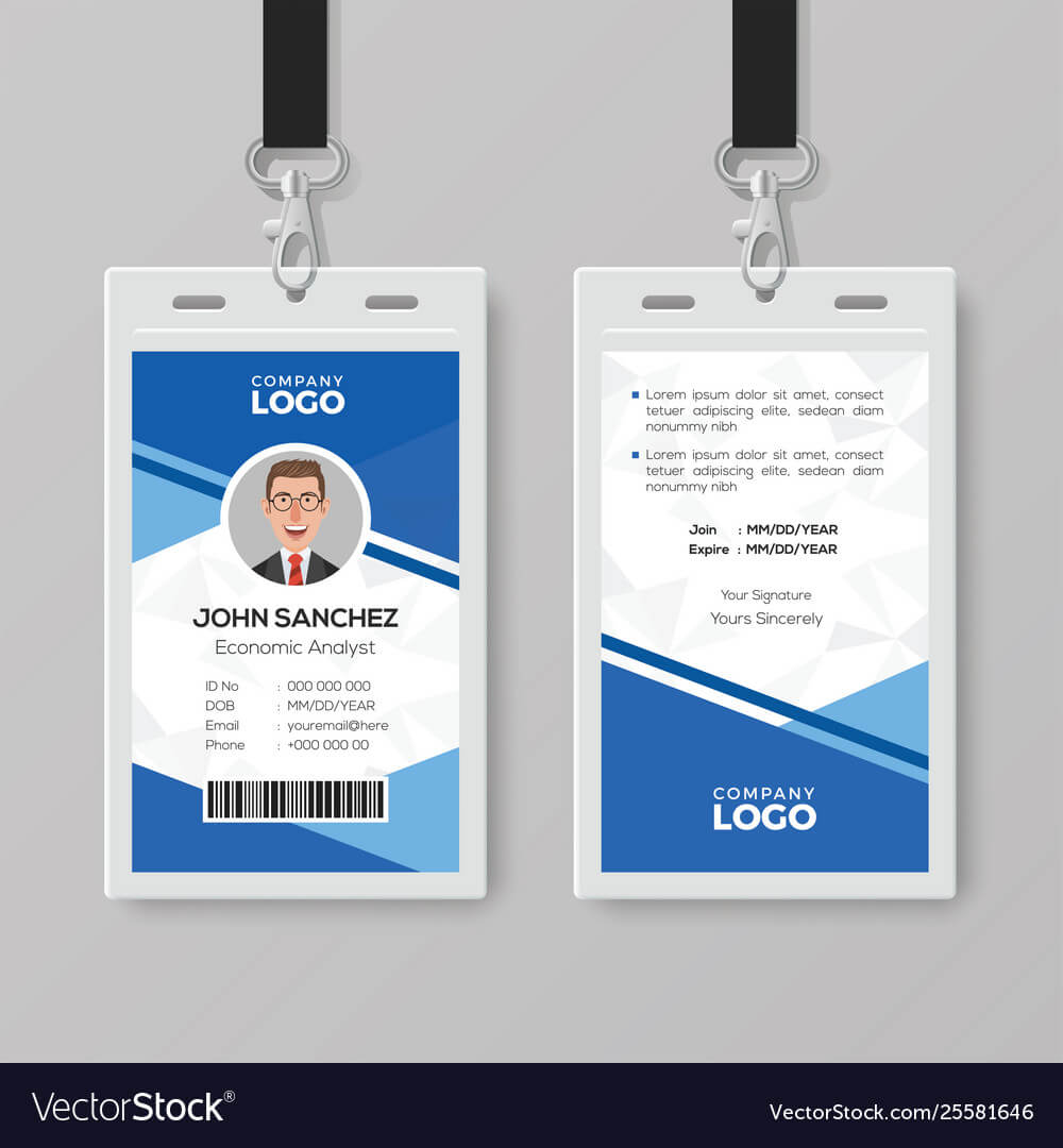 Modern Blue Id Card Design Template Regarding Photographer Id Card Template
