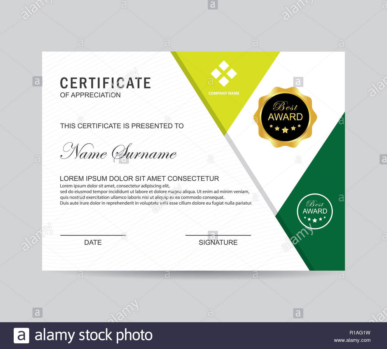 Modern Certificate Template And Background Stock Photo Pertaining To Borderless Certificate Templates