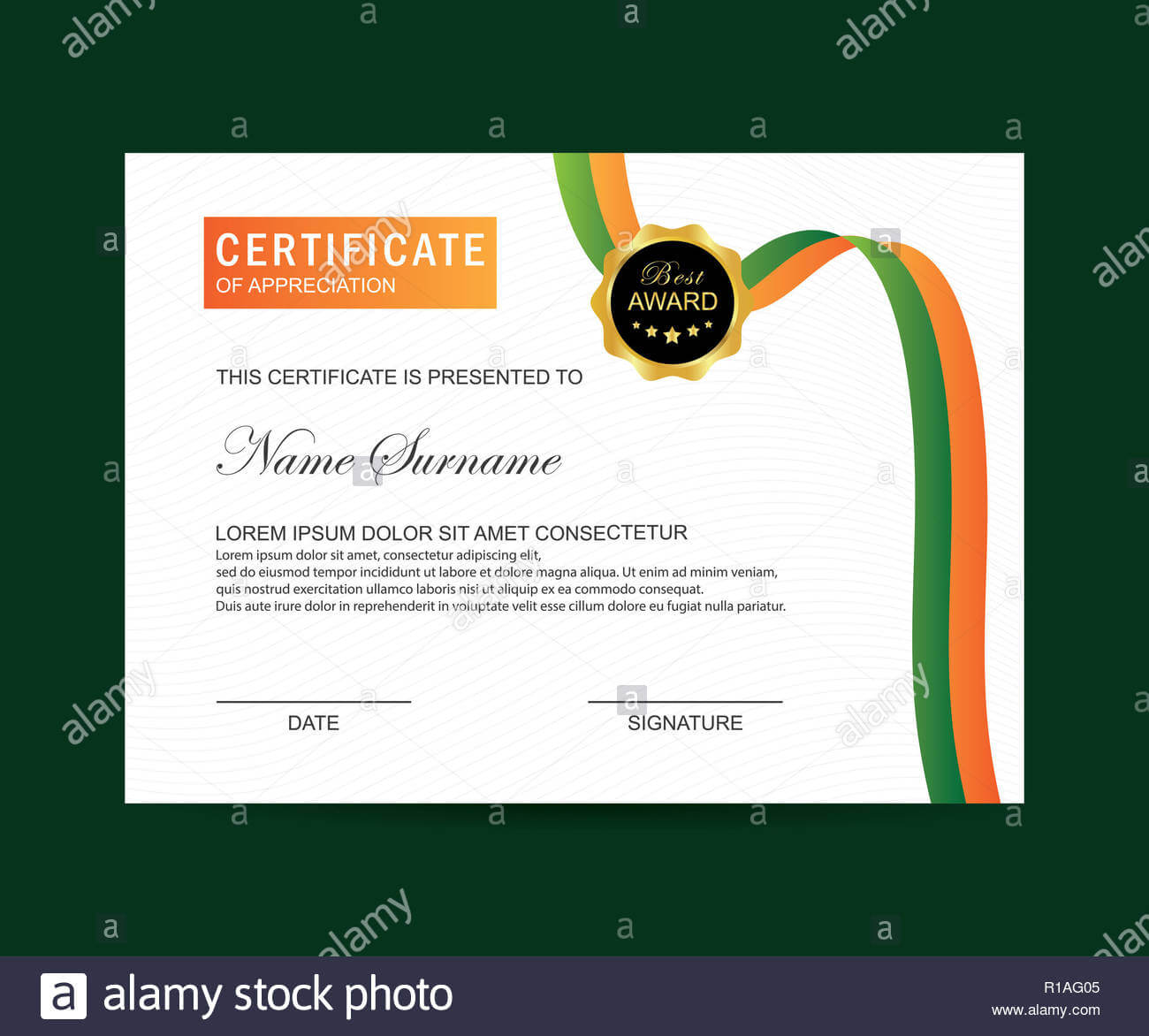 Modern Certificate Template And Background Stock Photo With Borderless Certificate Templates