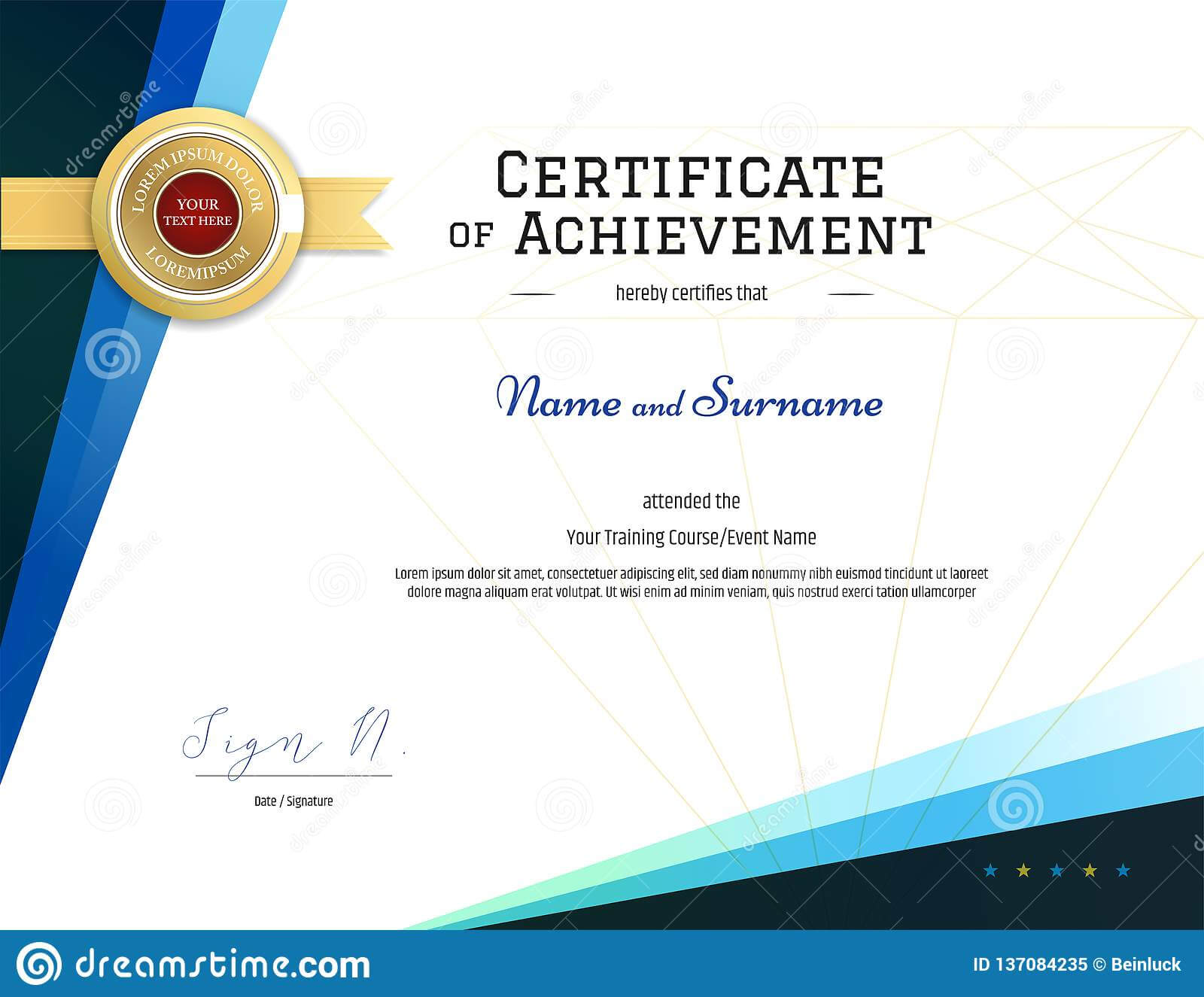 Modern Certificate Template With Elegant Border Frame Pertaining To Free Training Completion Certificate Templates