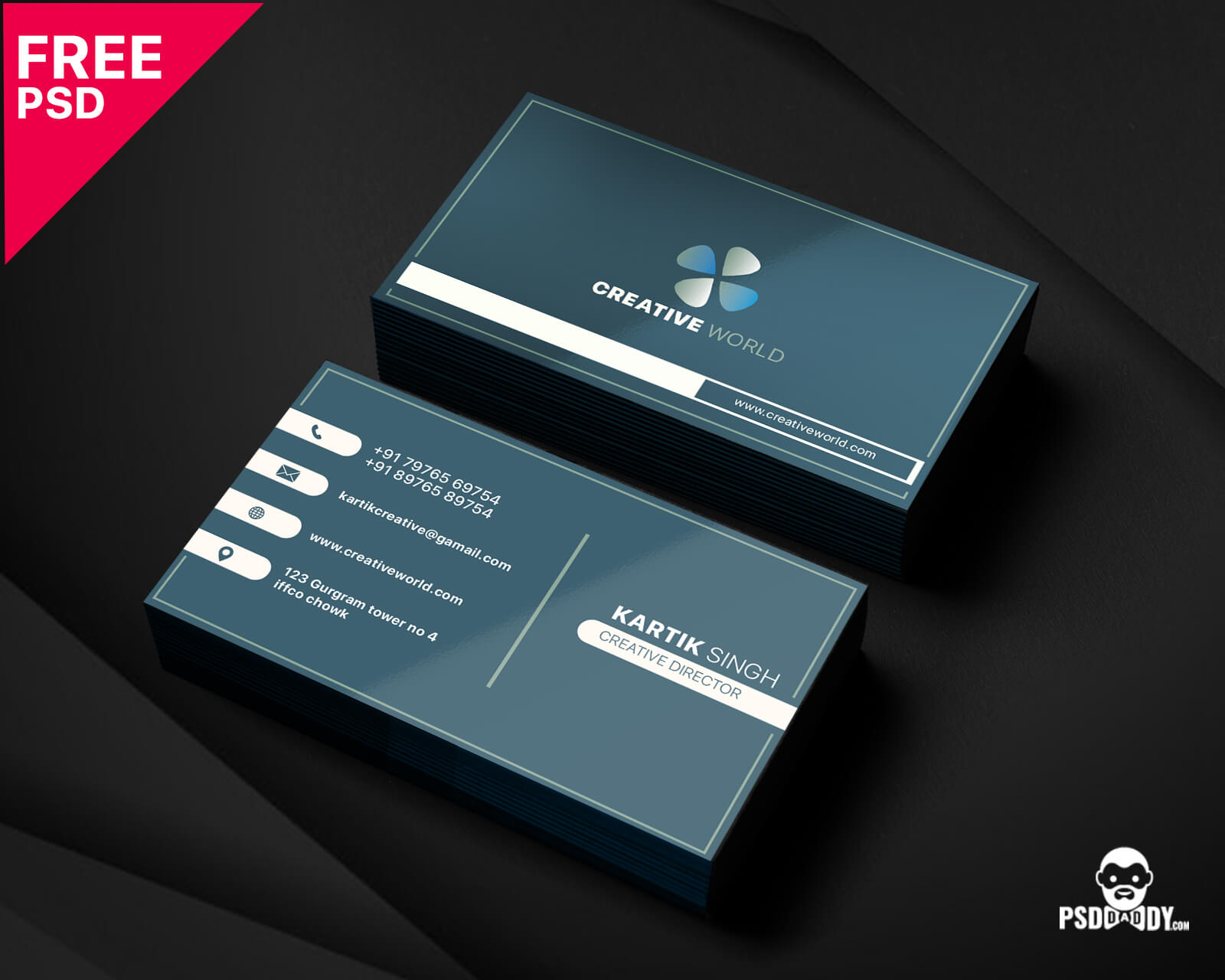Modern Corporate Business Card Template | Psddaddy In Iphone Business Card Template
