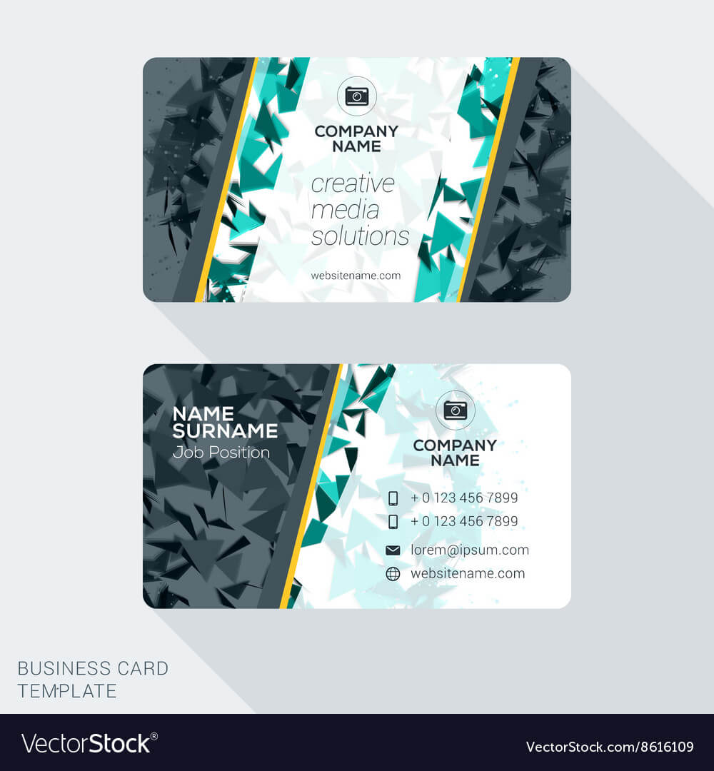 Modern Creative Business Card Template Flat Design Intended For Web Design Business Cards Templates