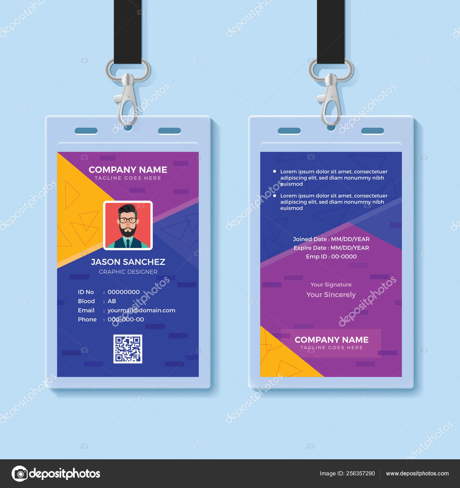Modern Creative Id Card Design Template — Stock Vector Intended For Company Id Card Design Template