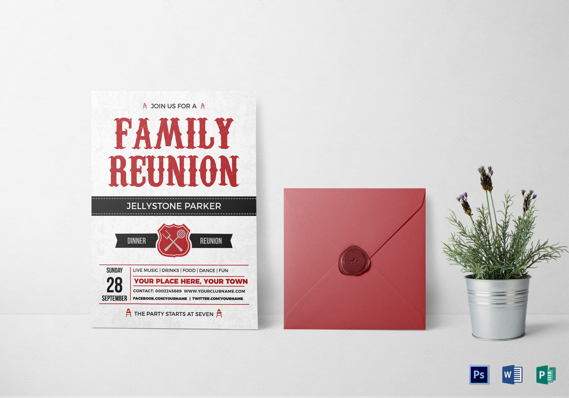 Modern Family Reunion Invitation Card Template Regarding Reunion Invitation Card Templates