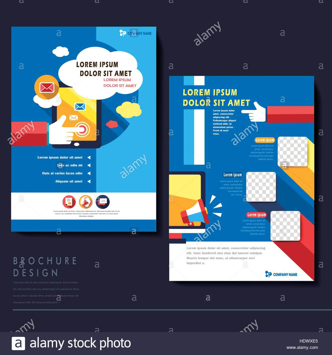 Modern Flat Design Flyer Template For Social Media Concept Regarding Social Media Brochure Template