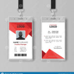 Modern Id Card Template With Abstract Red Geometric Style Inside Conference Id Card Template