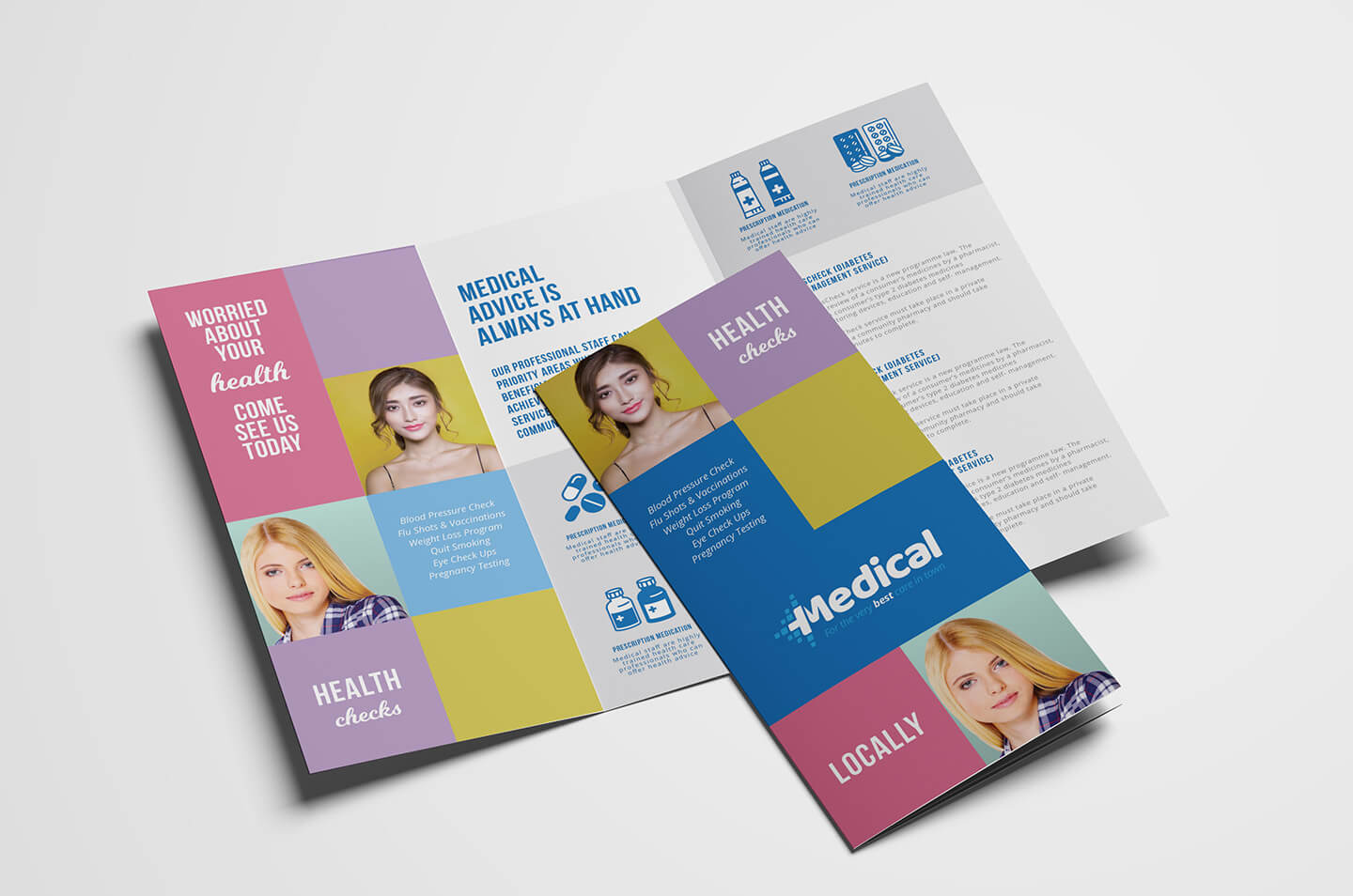 Modern Medical Tri Fold Brochure Template In Psd, Ai In Tri Fold School Brochure Template