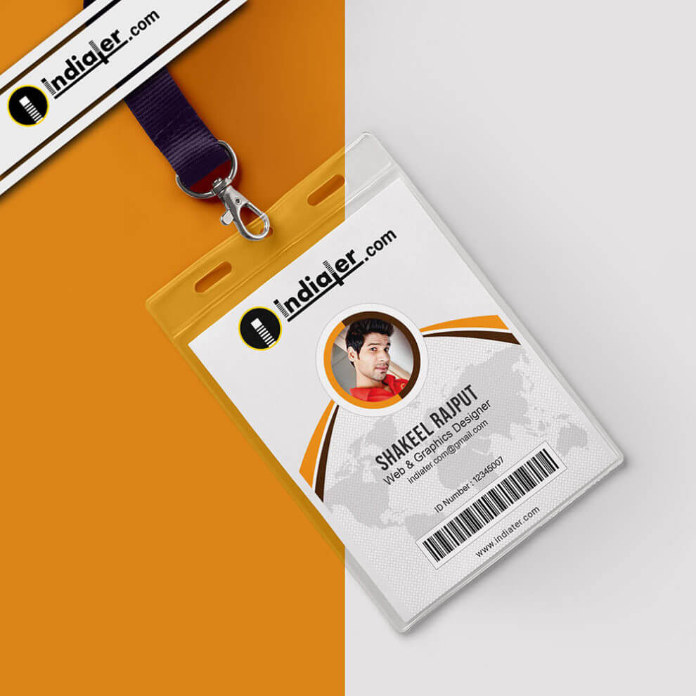 Modern Office Identity Card Free Psd Template – Indiater Within College Id Card Template Psd
