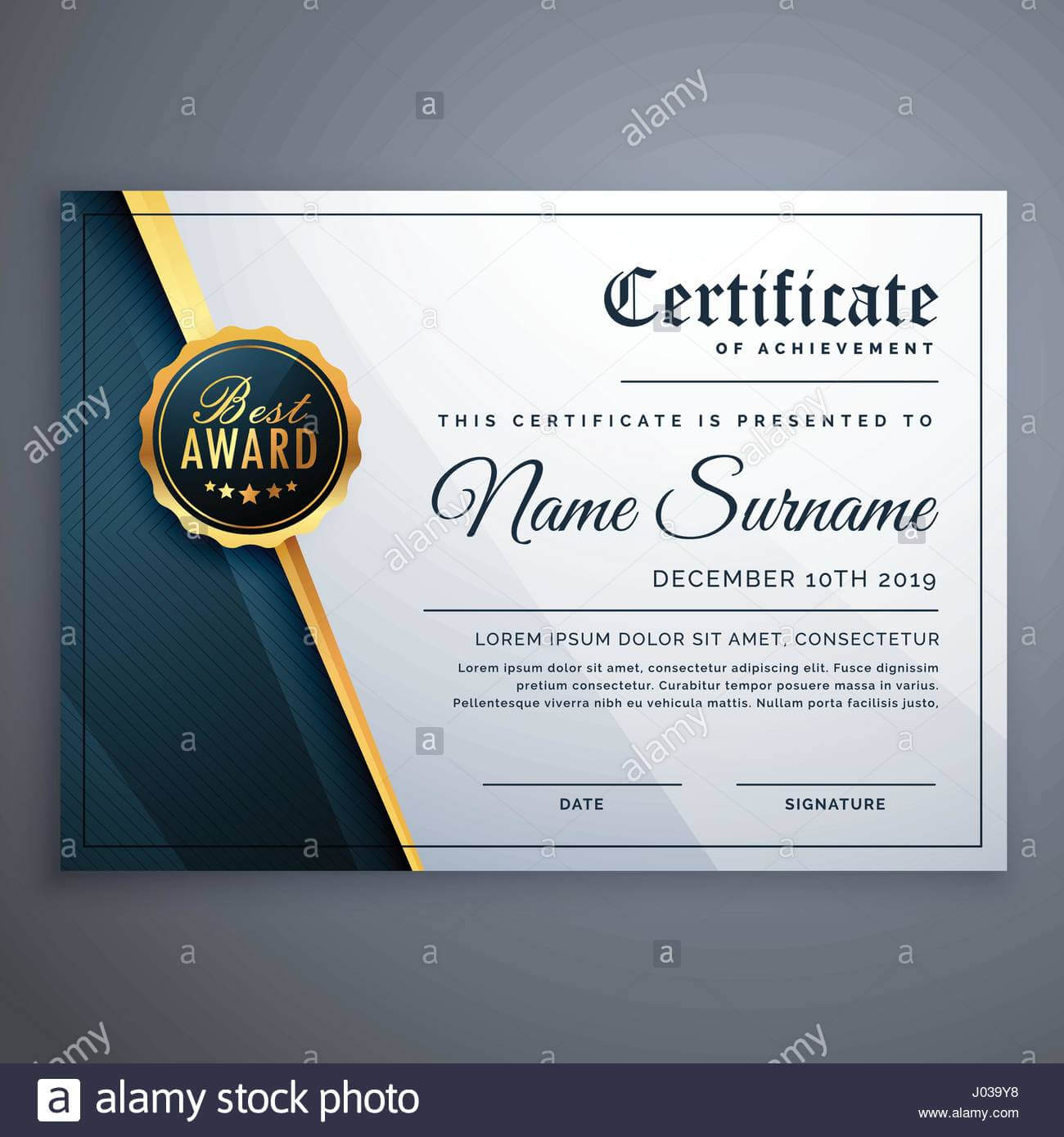 Modern Premium Certificate Award Design Template Stock Throughout Award Certificate Design Template