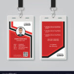 Modern Red Id Card Template within Template For Id Card Free Download