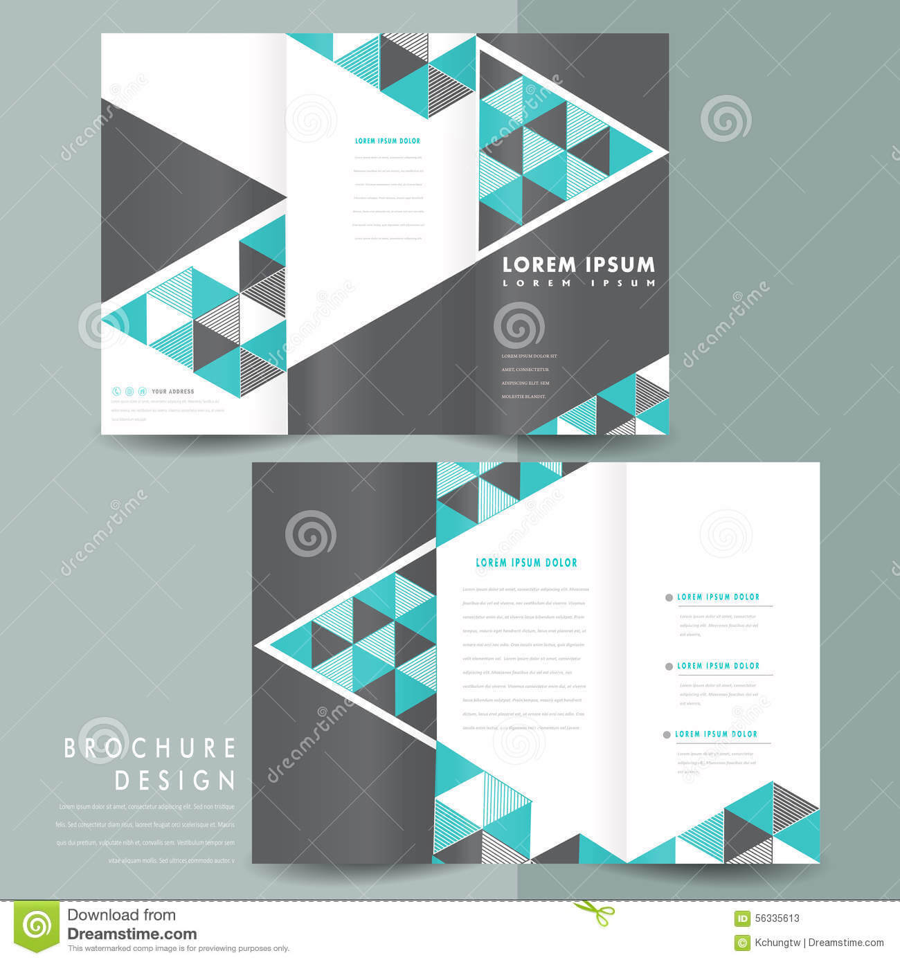 Modern Tri Fold Brochure Template Design Stock Vector Regarding Free Illustrator Brochure Templates Download