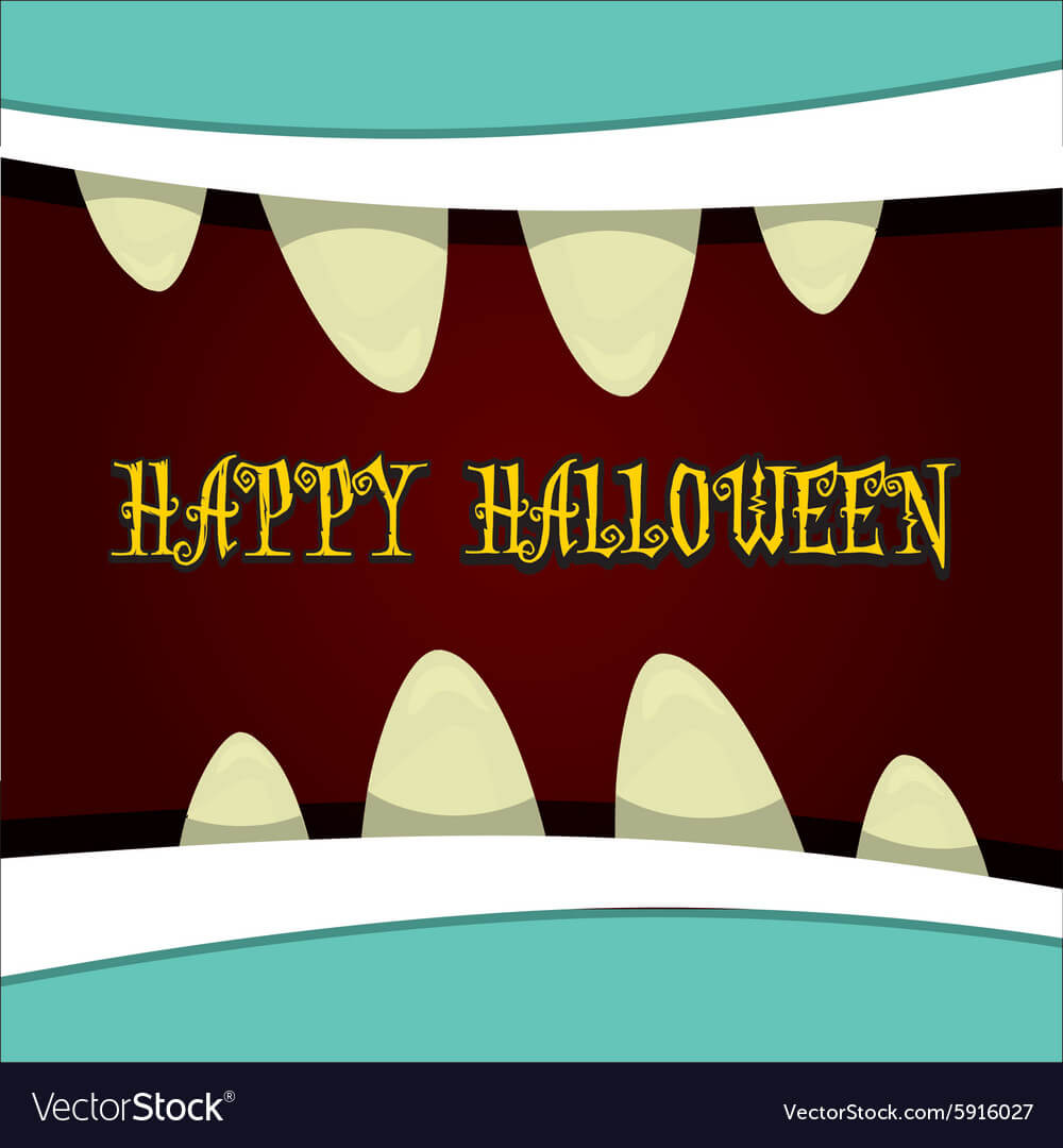 Monster Face Halloween Greeting Card With Regard To Monster High Birthday Card Template