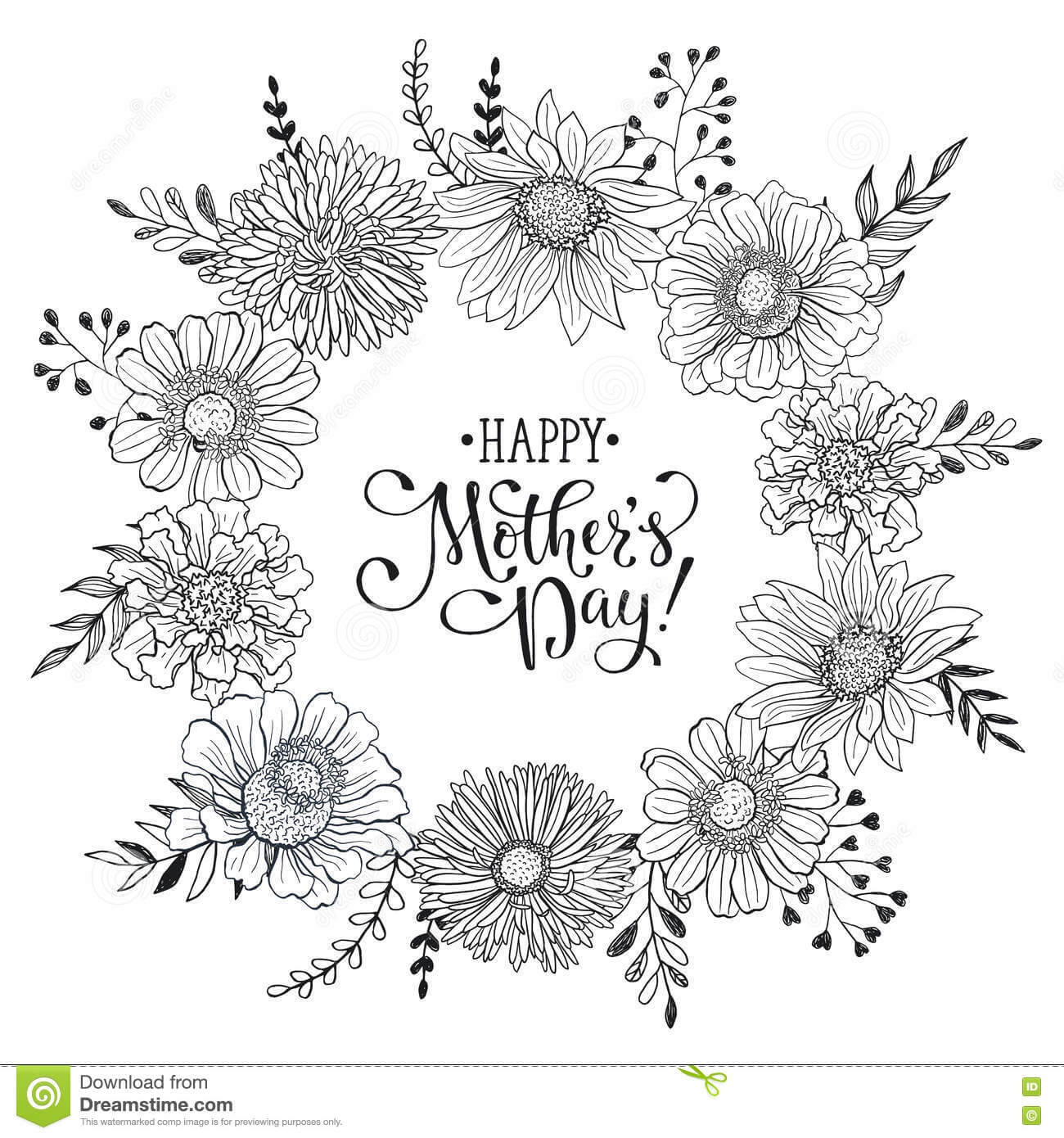 Mother S Day Card Stock Vector. Illustration Of Invitation Regarding Mothers Day Card Templates