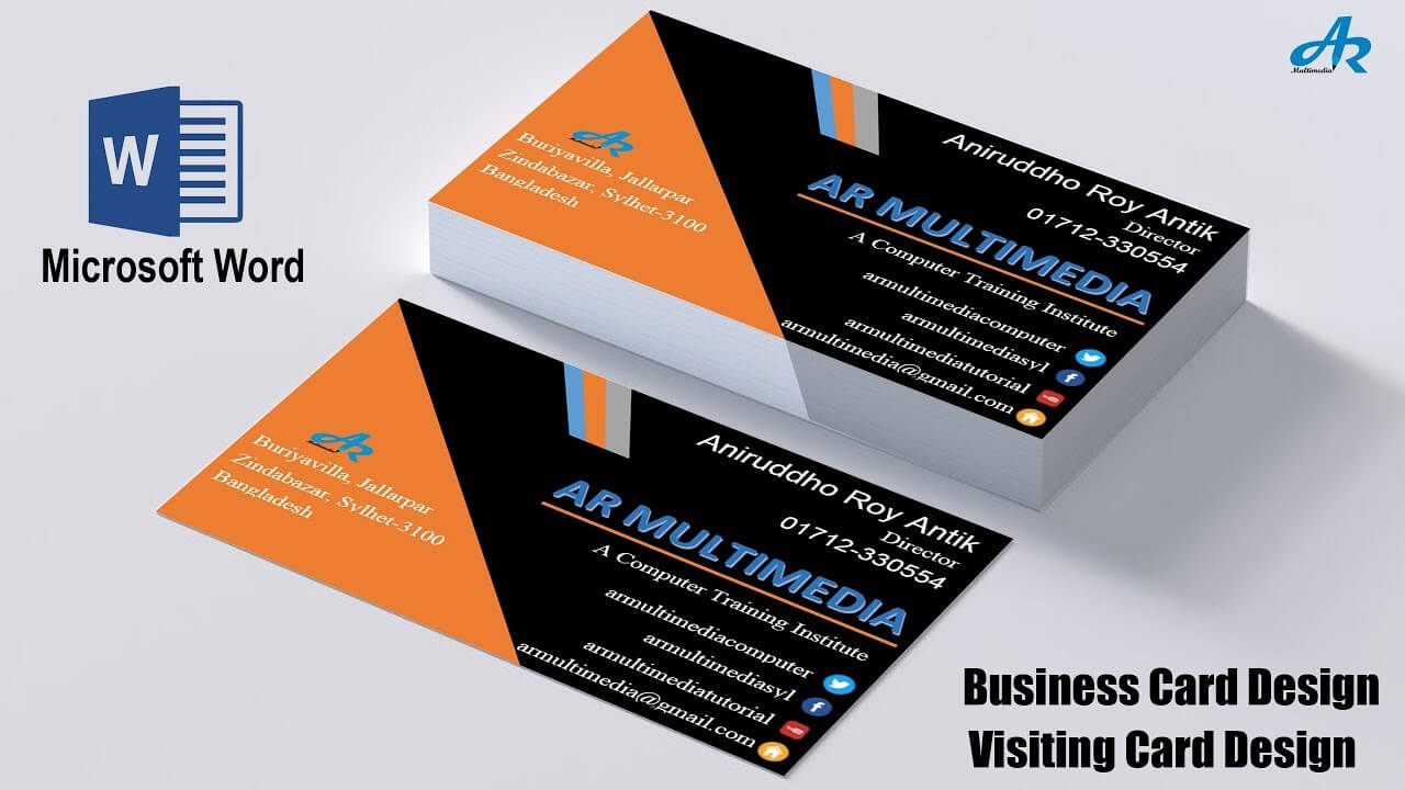 Ms Word Tutorial: How To Create Professional Business Card Design In Ms  Word|Biz Card Template 2013 Pertaining To Ms Word Business Card Template