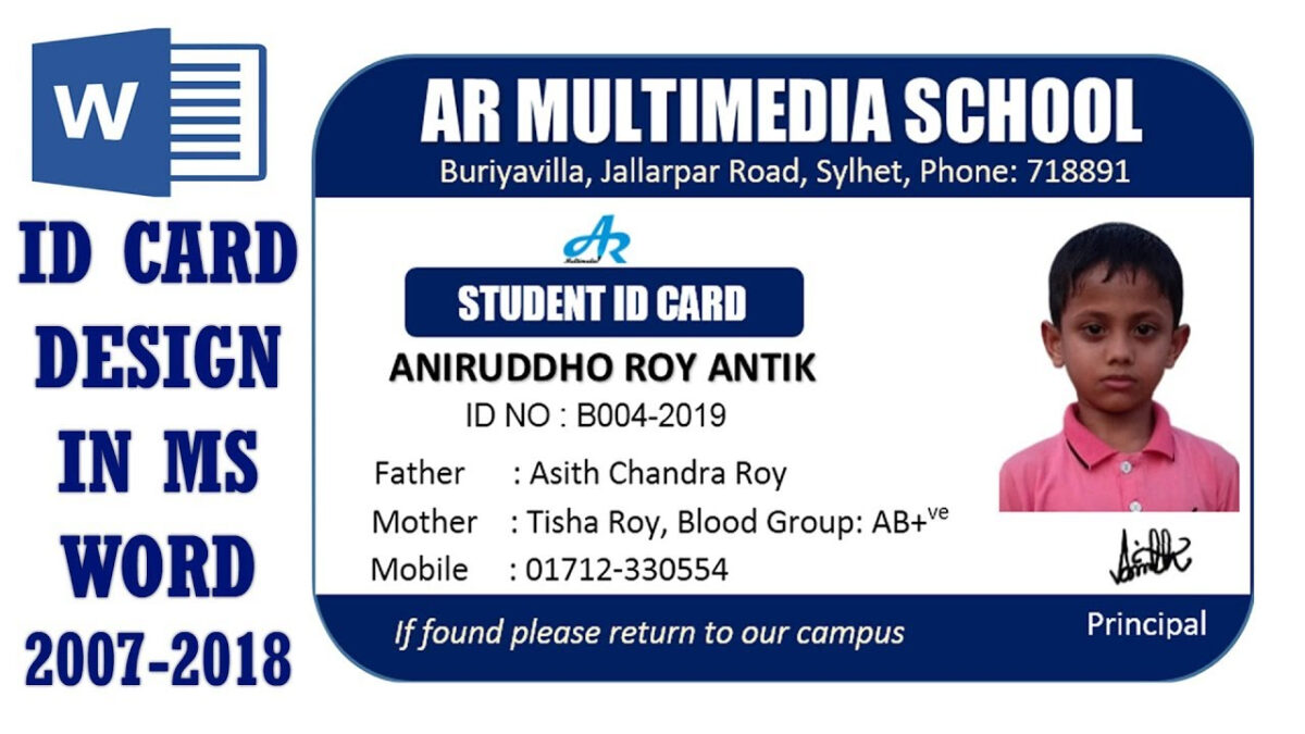 Id Card Template For Microsoft Word - Sample Professional Templates