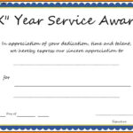 Multi-Year Service Award Certificate Template within Certificate For Years Of Service Template