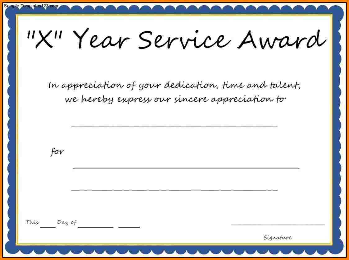 Multi Year Service Award Certificate Template Within Certificate For Years Of Service Template