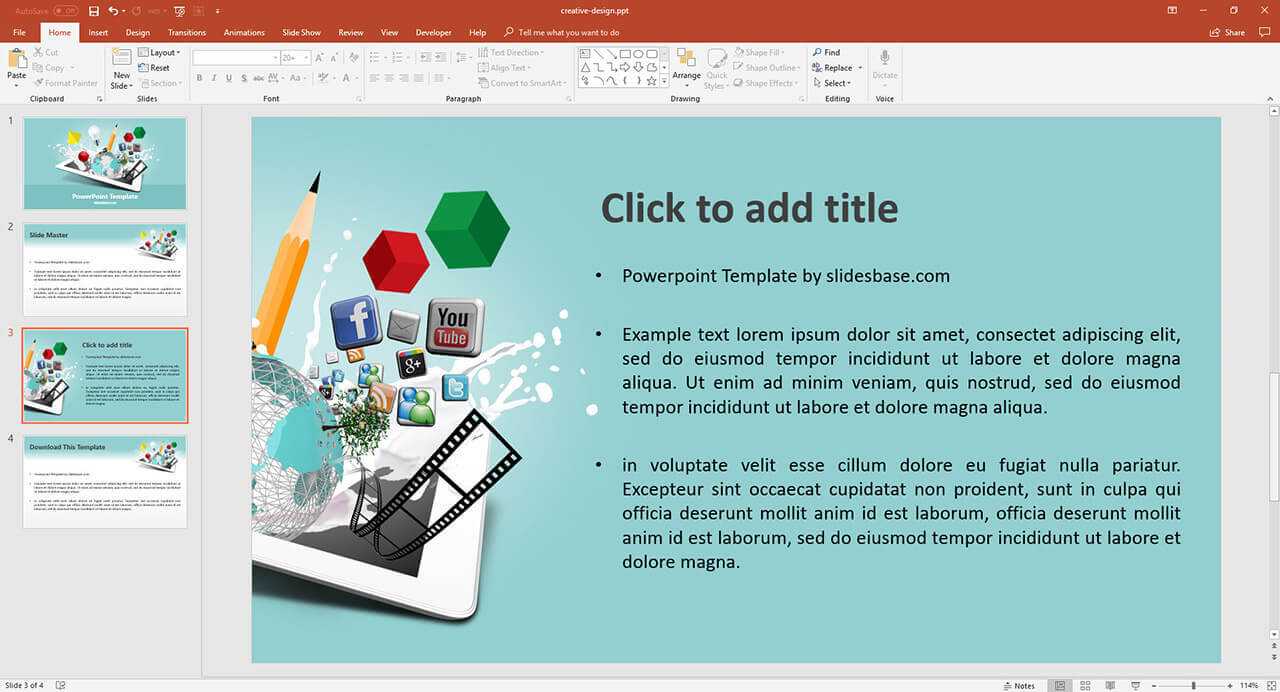 Multimedia Design Presentation Template | Prezibase Within Multimedia Powerpoint Templates