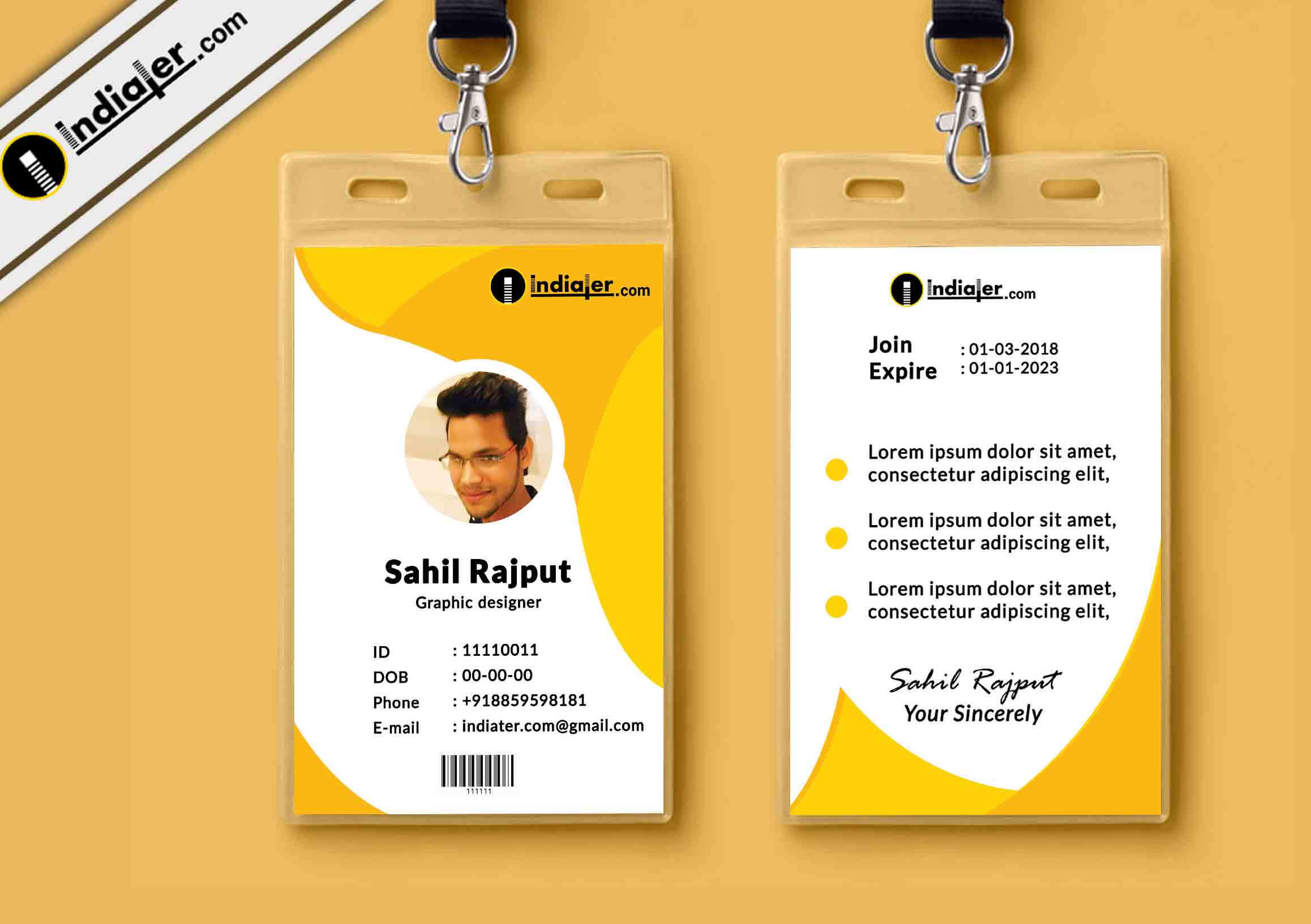 Multipurpose Corporate Office Id Card Free Psd Template Intended For Media Id Card Templates