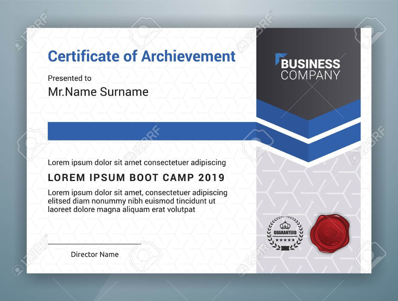 Multipurpose Professional Certificate Template Design For Print Regarding Boot Camp Certificate Template
