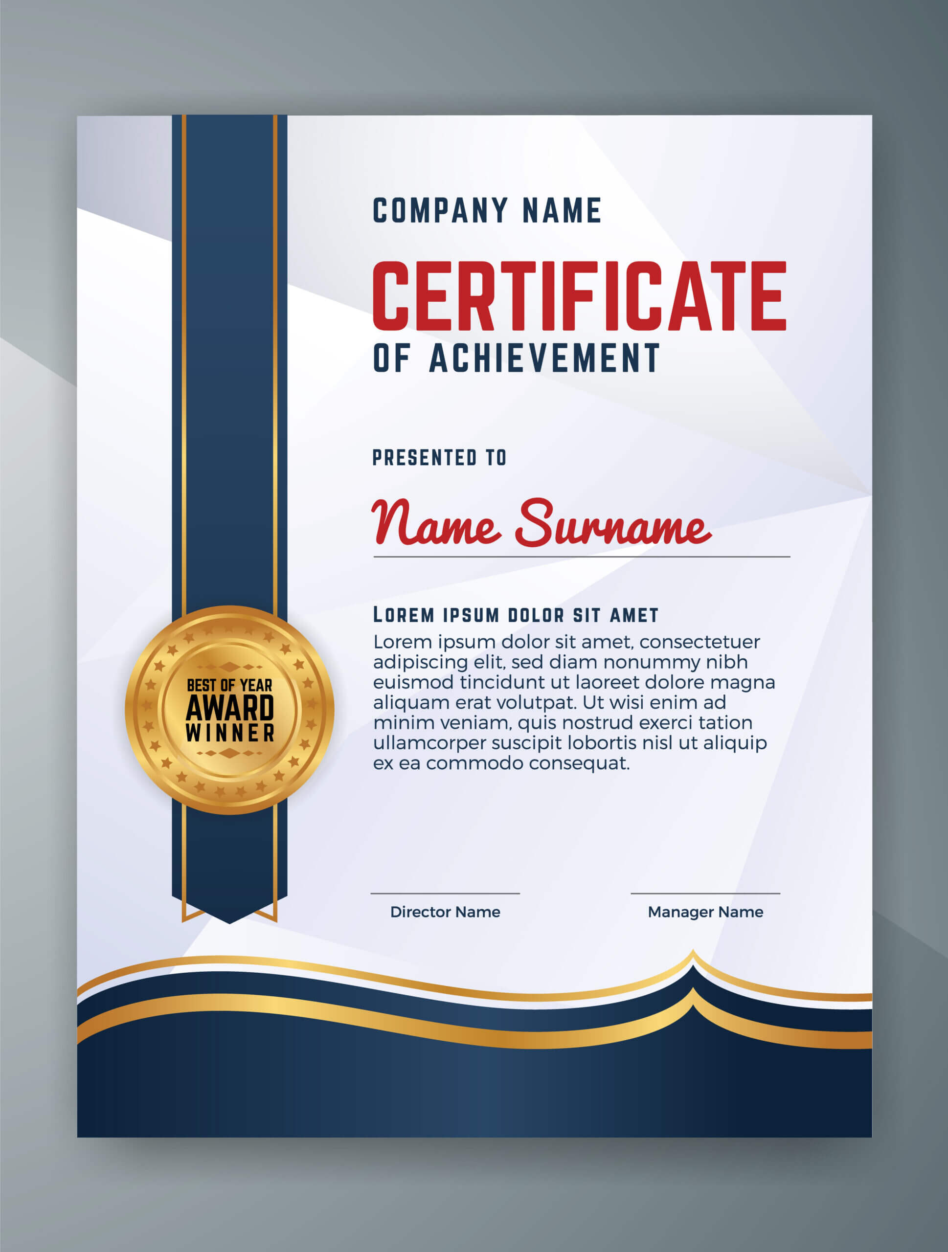 Multipurpose Professional Certificate Template Design Within Professional Award Certificate Template