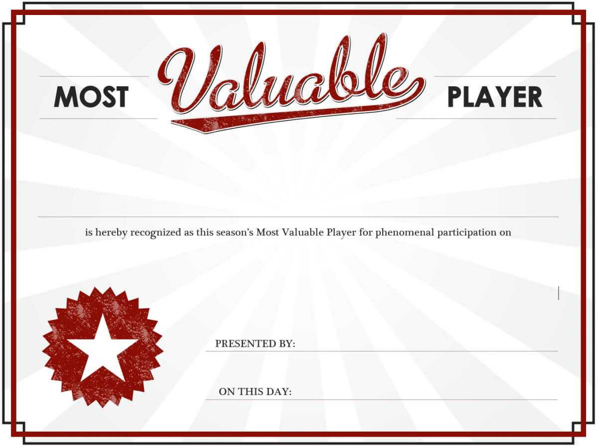 Mvp Certificate Blank Template - Imgflip In Player Of The Day Certificate Template