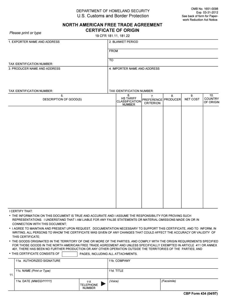 Nafta Template – Fill Out And Sign Printable Pdf Template | Signnow Throughout Nafta Certificate Template